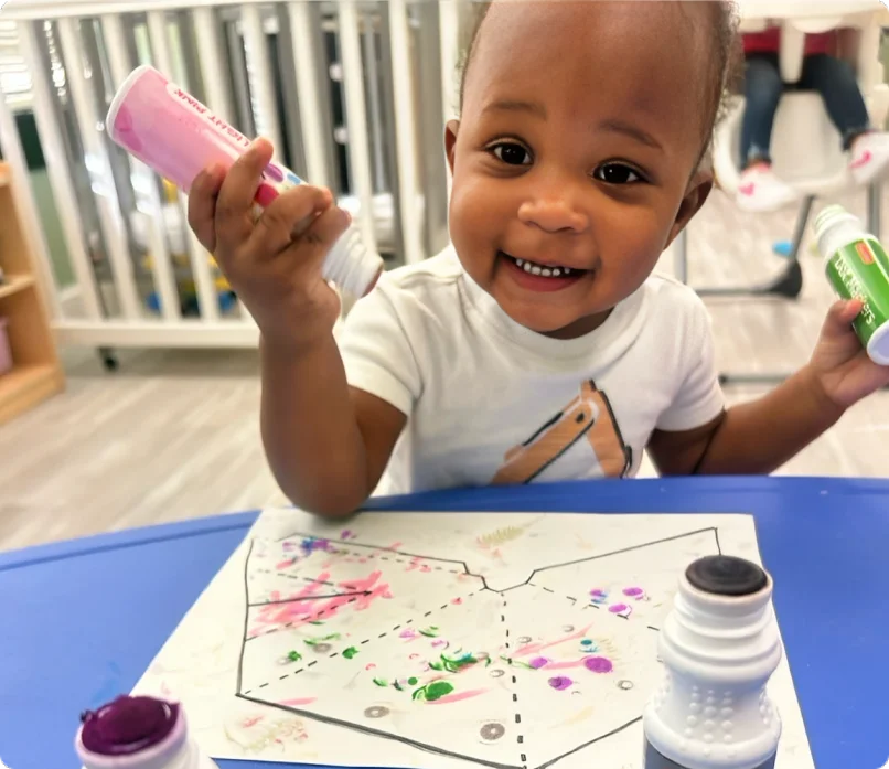 A toddler at a Daycare